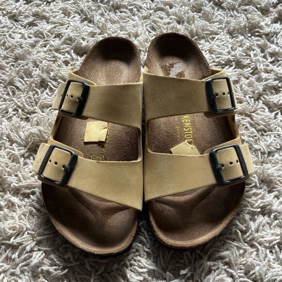Birkenstock Arizona Big Buckle sandals Latte Cream color, made with Birko-Flor n - Picture 1 of 12